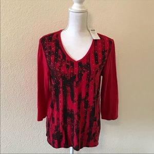 🆕NWT Chico’s Abstract Print 3/4 Sleeve Top